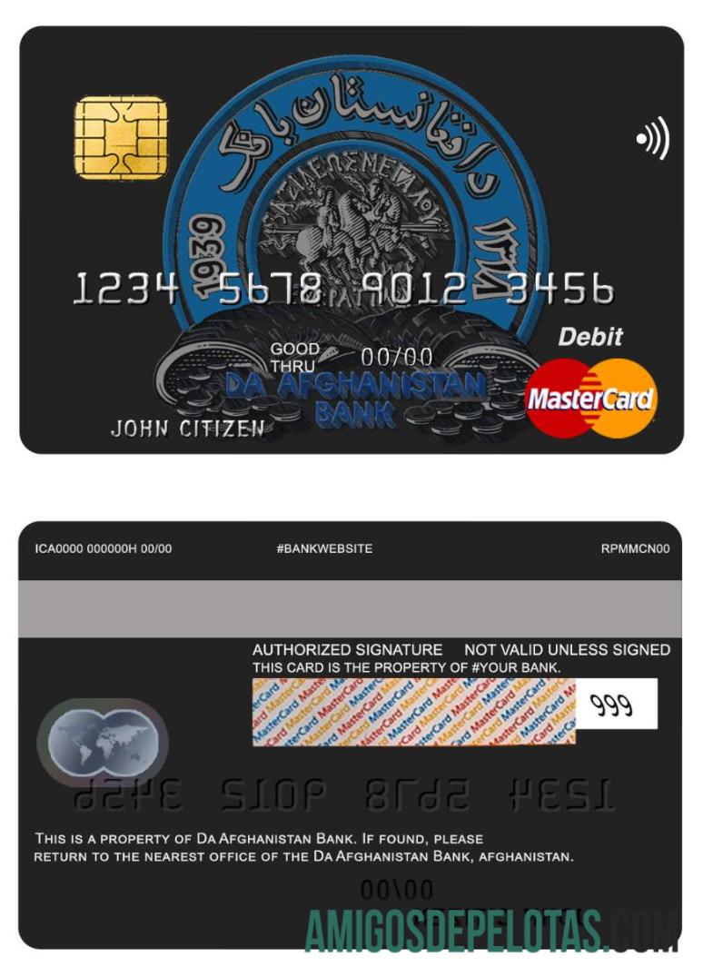 Afghanistan Da Bank Mastercard exemplo real